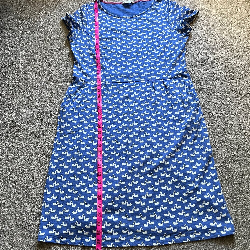 Boden Blue Swan-Print Midi Dress - Picture 11 of 14